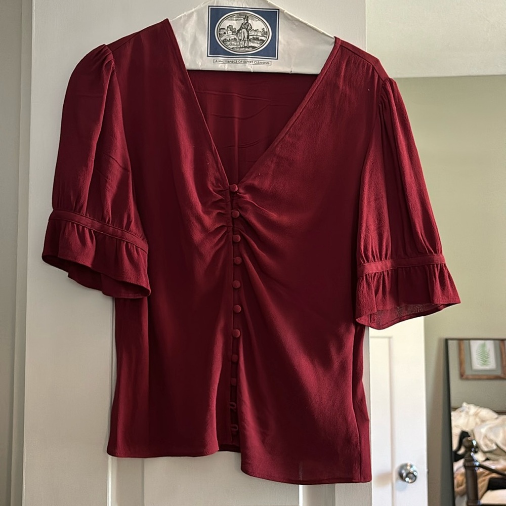 Madewell maroon blouse, size 4